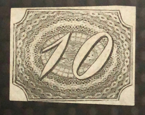 Brasil Numeral 10 réis inclinado N