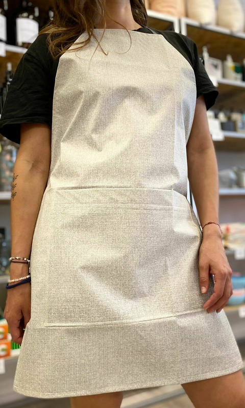 DELANTAL SIMIL LINO GRIS