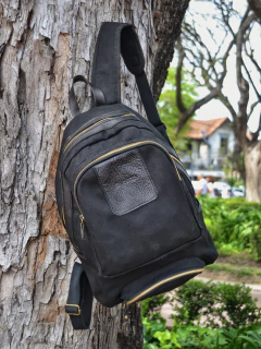 Mochila Lona y cuero