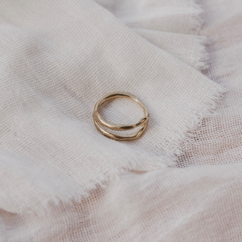 Anillo irregular doble - Bronce