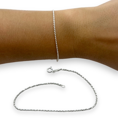 1.4 gr Pulsera "Trenzada" Plata Italiana