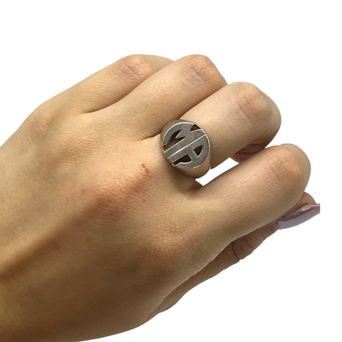 SIN-273 Anillo Inicial "MA" - Últimas Unidades Plata 925