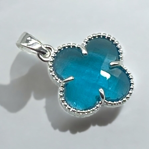 1.4 gr Dije Premium V.C Piedra Turquesa (15mm) Plata-ECO