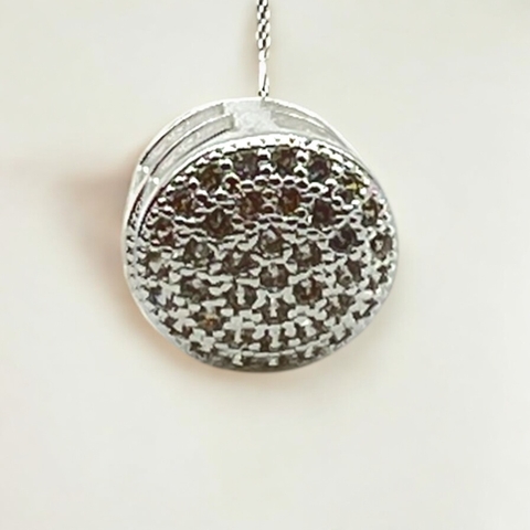 1.1 gr Dije Susano Cubics Blancos (10 mm) Plata-ECO