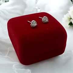 1.15 gr Aros Pasantes Piedra Corazón (8 mm) Plata-ECO - comprar online