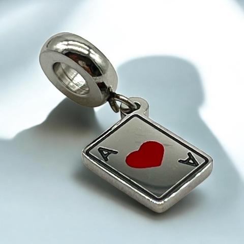 PAN-4 Dije Charm "Carta se Poker" Acero Quirúrgico 316L
