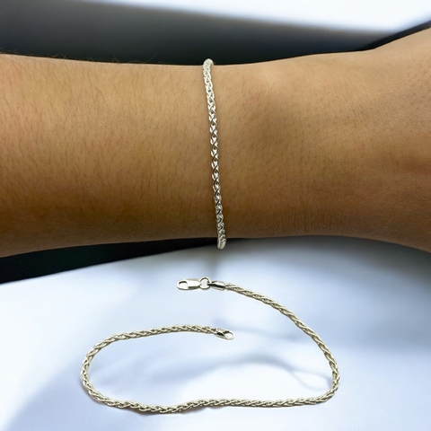 FLA-2 Pulsera Spiga (060) - Medidas 18 y 21 cm Plata 925