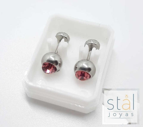 3322-94 ABRIDORES BOLITA 6MM CON CUBIC FUCSIA