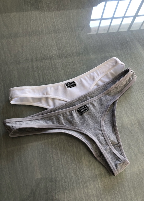 PACK X 2 - #3 Grey + White. Basic panties