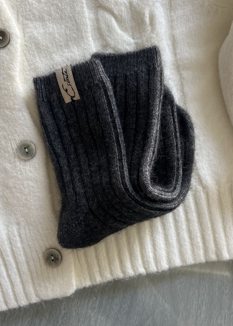 Dark Grey Socks - medias de lana