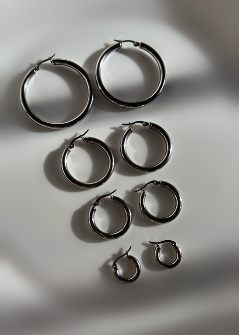 Aros Classy Gang (x par) - plateado