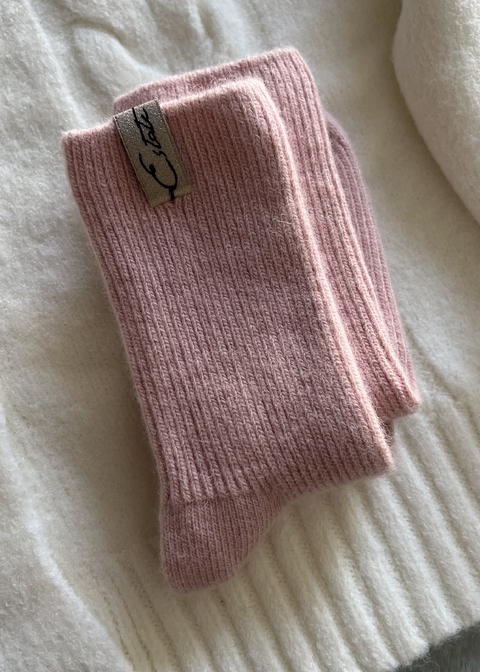 Soft Pink Socks - medias de lana