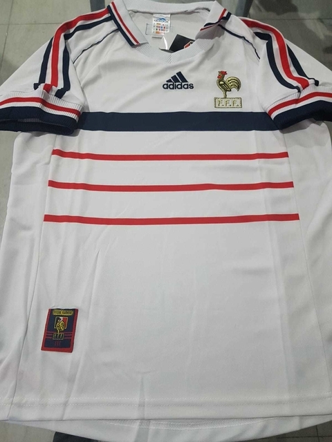 Camiseta adidas Francia retro 1998 Suplente Blanca #SALE