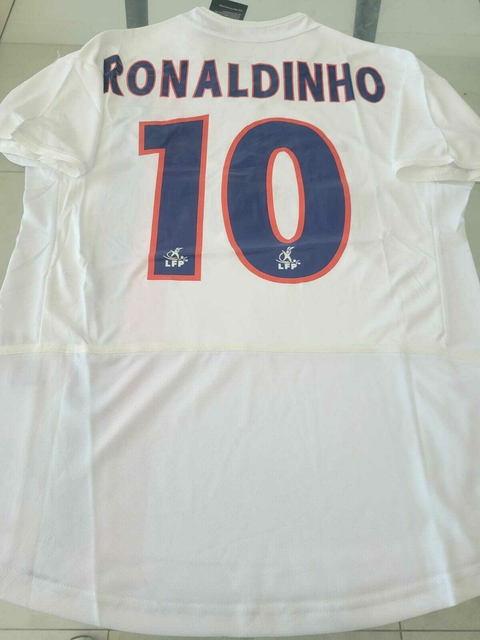 Camiseta Nike Retro PSG Titular Ronaldinho Suplente Blanca #10 2001 2002