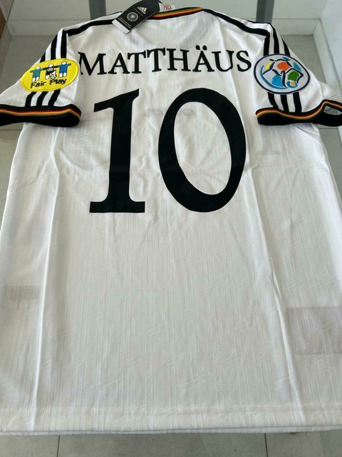 Camiseta adidas Alemania Retro Titular Matthaus #10 1996 Parches Euro