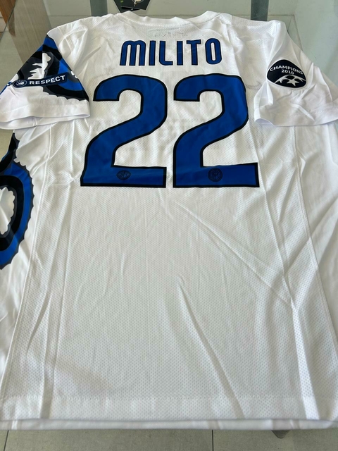 Camiseta Nike Retro Inter Suplente Blanca 22 Milito 2009 2010