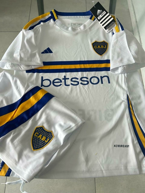Kit Niño Camiseta + Short Boca Suplente Blanca 2024 2025 - comprar online