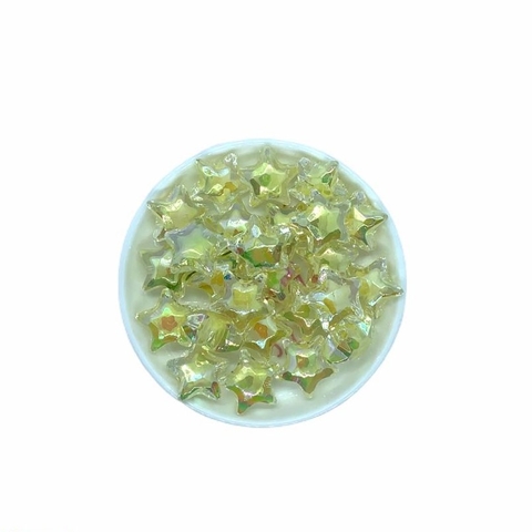 Miçanga Estrela Translúcida Amarelo