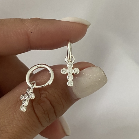 Argollas Plata 10mm par cruz (cod 20643) - comprar online