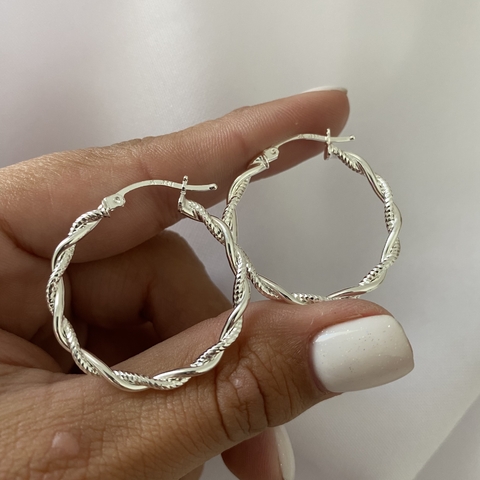 Argollas Plata 28mm LISA (cod 19816)