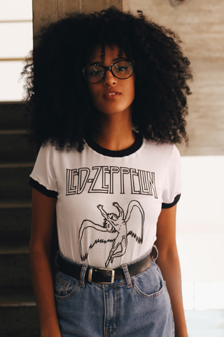 Camiseta Feminina Ringer Led Zeppelin