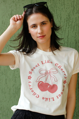 Camiseta Feminina Ringer Cherry