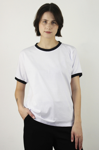 Camiseta Unissex Ringer Tee Branco / Preto - comprar online