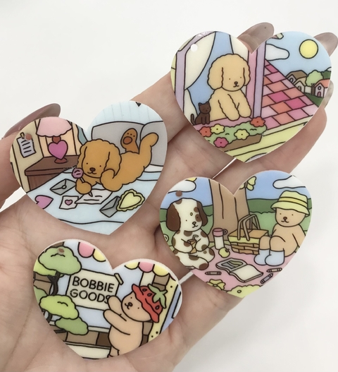 Kit Pingentes Bobbie Goods Coração 4cm (4 unds) - comprar online