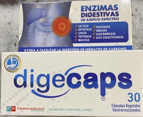 DIGECAPS ENZIMAS DIGESTIVAS x 30 c