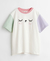 Remera manga violeta y verde - comprar online