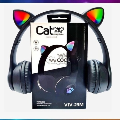 AURICULAR BT OREJAS DE GATO CON LUZ VIV-23M