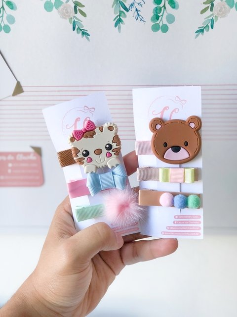 Hair Clips Tigrinha e Ursinho