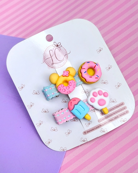 Hair Clip Minnie Donuts