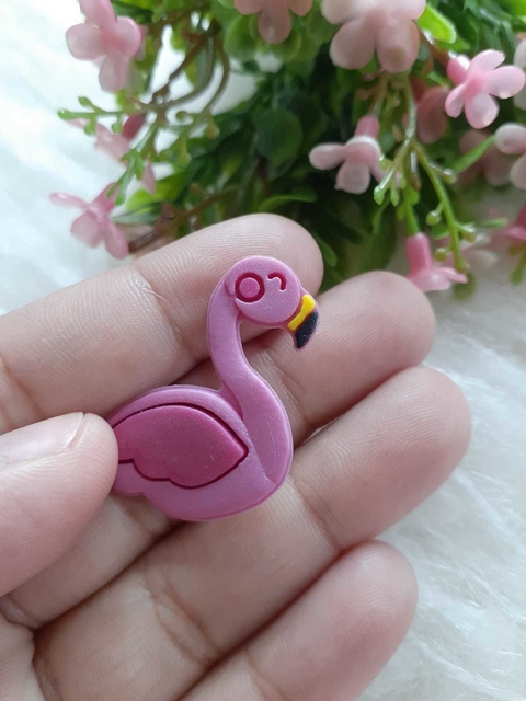 APLIQUE EMBORRACHADO FLAMINGO PEQUENO (2 UNIDADES)