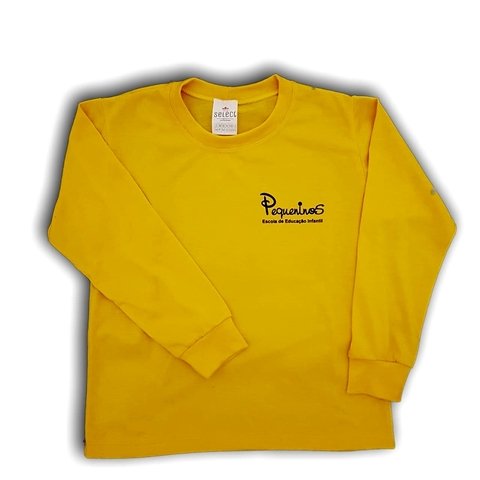 Camiseta manga longa em poliviscose amarela