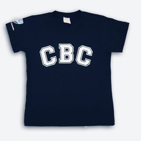 Camiseta manga curta em poliviscose marinho