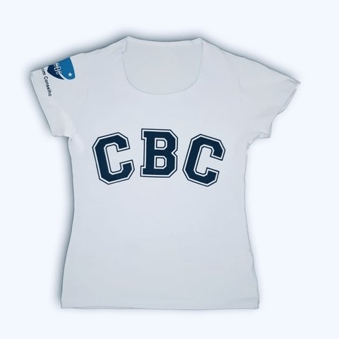 Baby Look em cotton manga curta branca