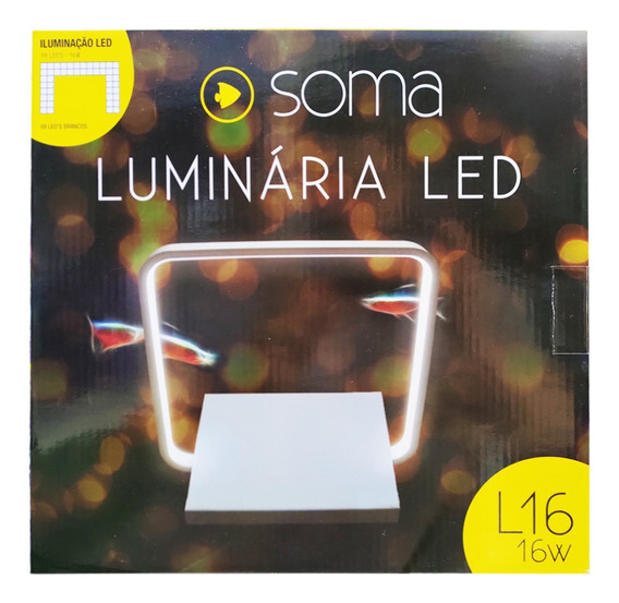 Luminária de Led Soma L16 Branca - 16w - Branca - Bivolt Luminária de Led Soma L16 Branca - 16w - Branca - Bivolt