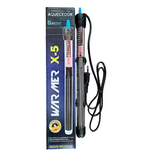 Aquecedor Com Termostato Ocean Tech X-5 150W - 127V Aquecedor Com Termostato Ocean Tech X-5 150W - 127V