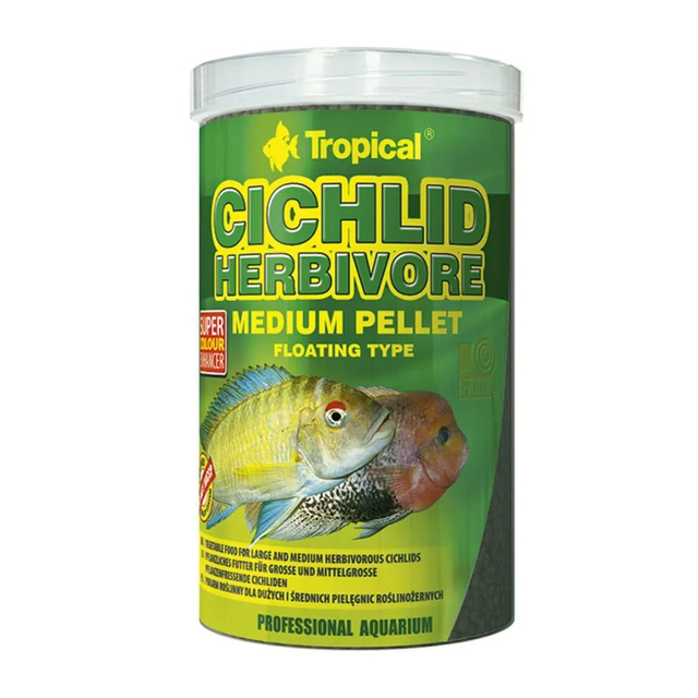 Ração Tropical Cichlid Herbivore Medium Pellet 180g Ração Tropical Cichlid Herbivore Medium Pellet 180g