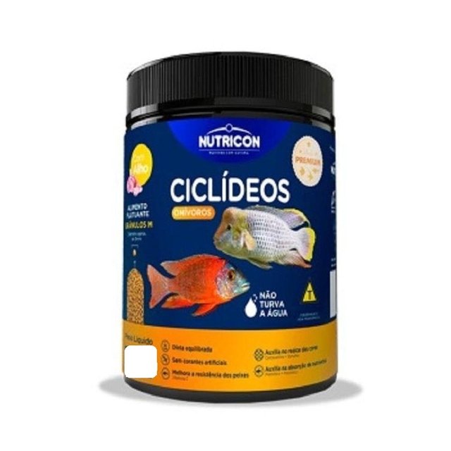 Ração Nutricon Ciclideos Onivoros c/ Alho P - 50g Ração Nutricon Ciclideos Onivoros c/ Alho P - 50g
