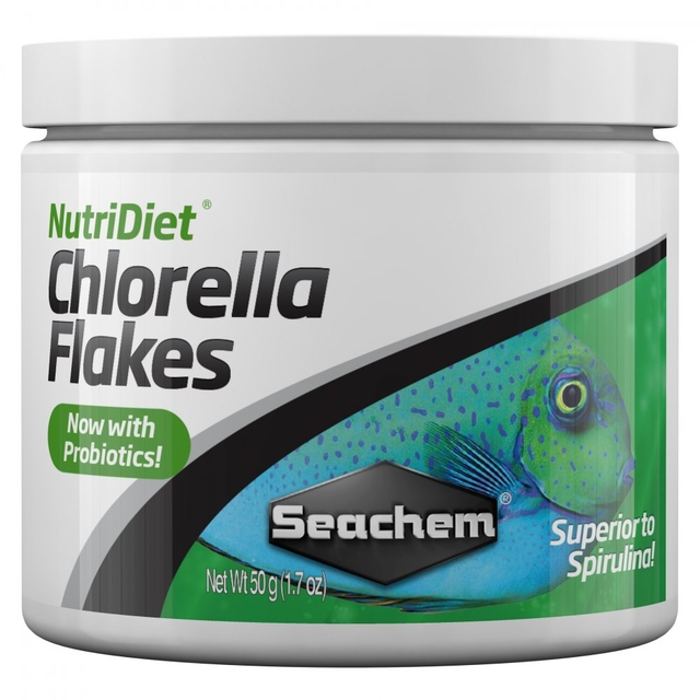 Ração Seachem Nutridiet Chlorella Flakes Probiotics 50g Ração Seachem Nutridiet Chlorella Flakes Probiotics 50g