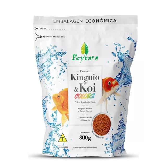 Ração Poytara Kinguio e Koi Colors - 800g Ração Poytara Kinguio e Koi Colors - 800g
