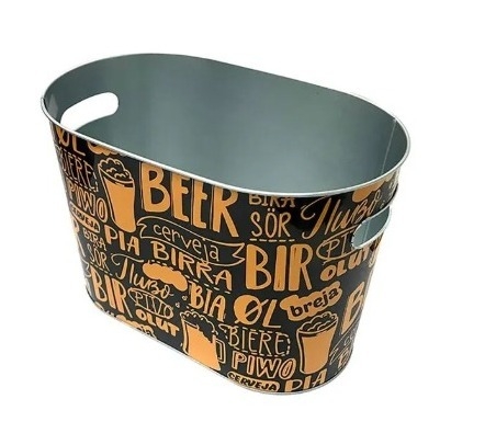 Balde Para Garrafas Oval Decorado Beer 10 Litros