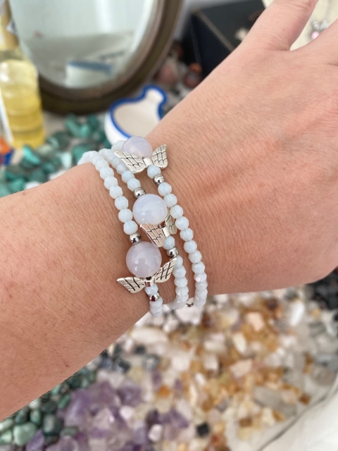 pulsera Gabriel angelito agata blanca