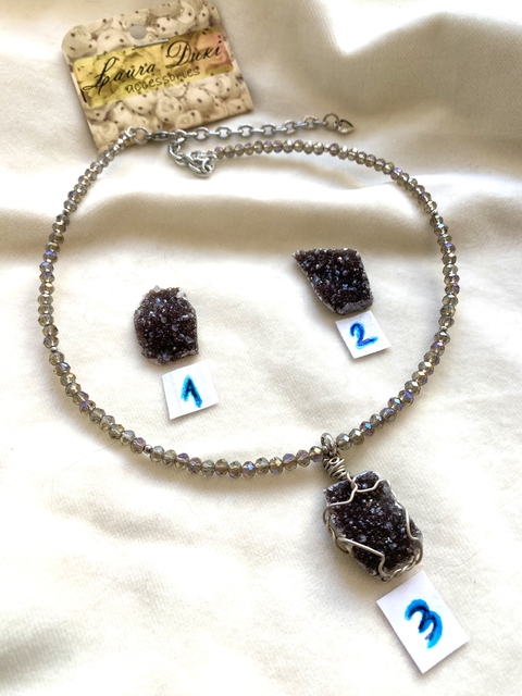 collar corto amatista negra