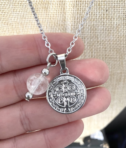 cadena san benito con cuarzo cristal - comprar online