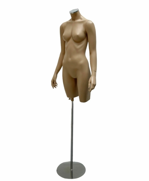 TORSO DAMA CON BRAZOS BASE PLATO CROMADA