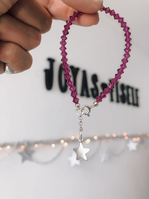 Pulsera CRISTAL SWAR MAGENTA ESTRELLA PL