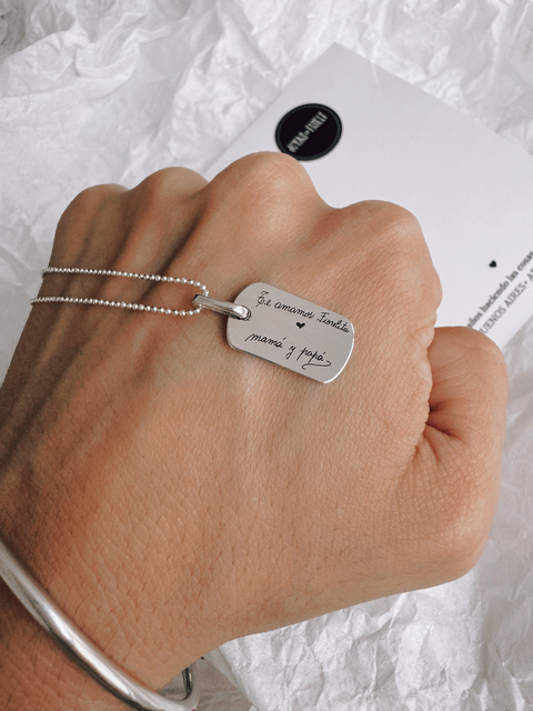 Cadena CHAPITA MILITAR CON TRAZO PL